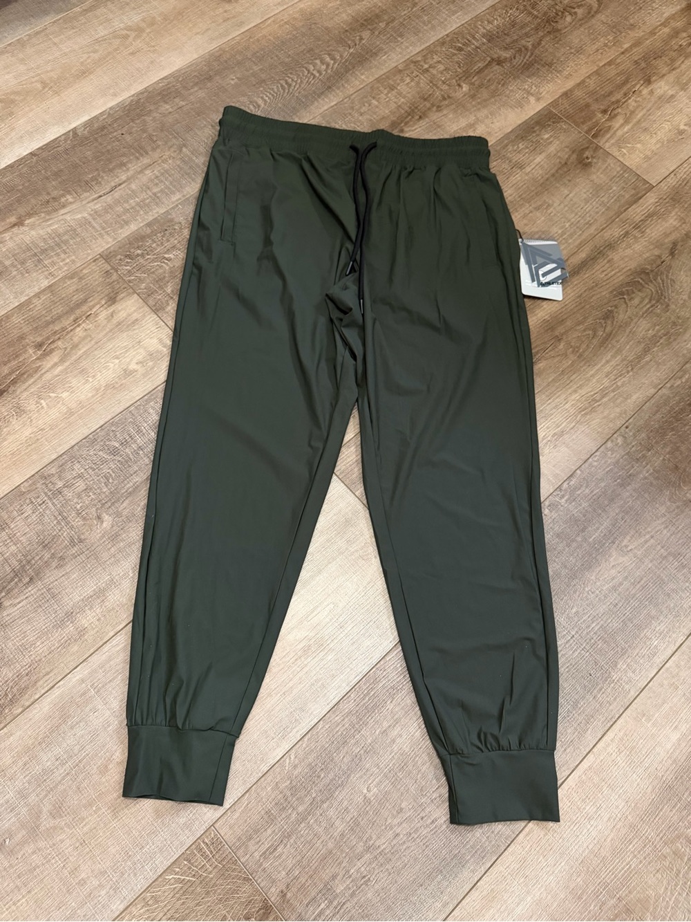 Womens XL Olive Green Jogger Pants - Athletic Drawstring Waist